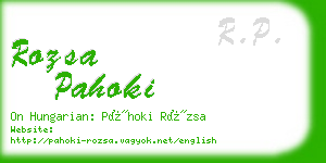 rozsa pahoki business card